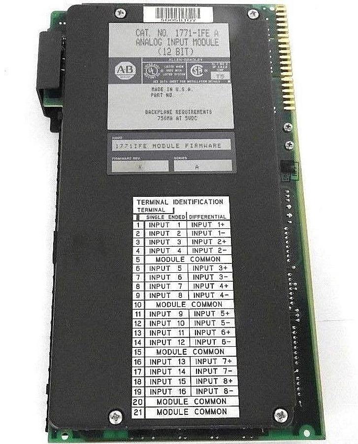 Used ALLEN BRADLEY 1771-IFE ANALOG INPUT MODULE 1771IFE, SER. A, F/W REV. K