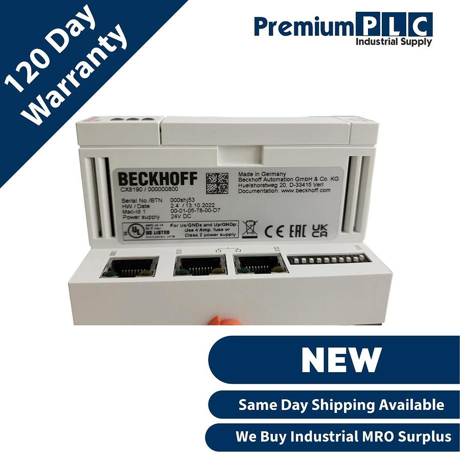 Used BECKHOFF CX8190 / 000000800 EMBEDDED PC CONTROLLER MODULE REAL-TIME ETHERNET NEW