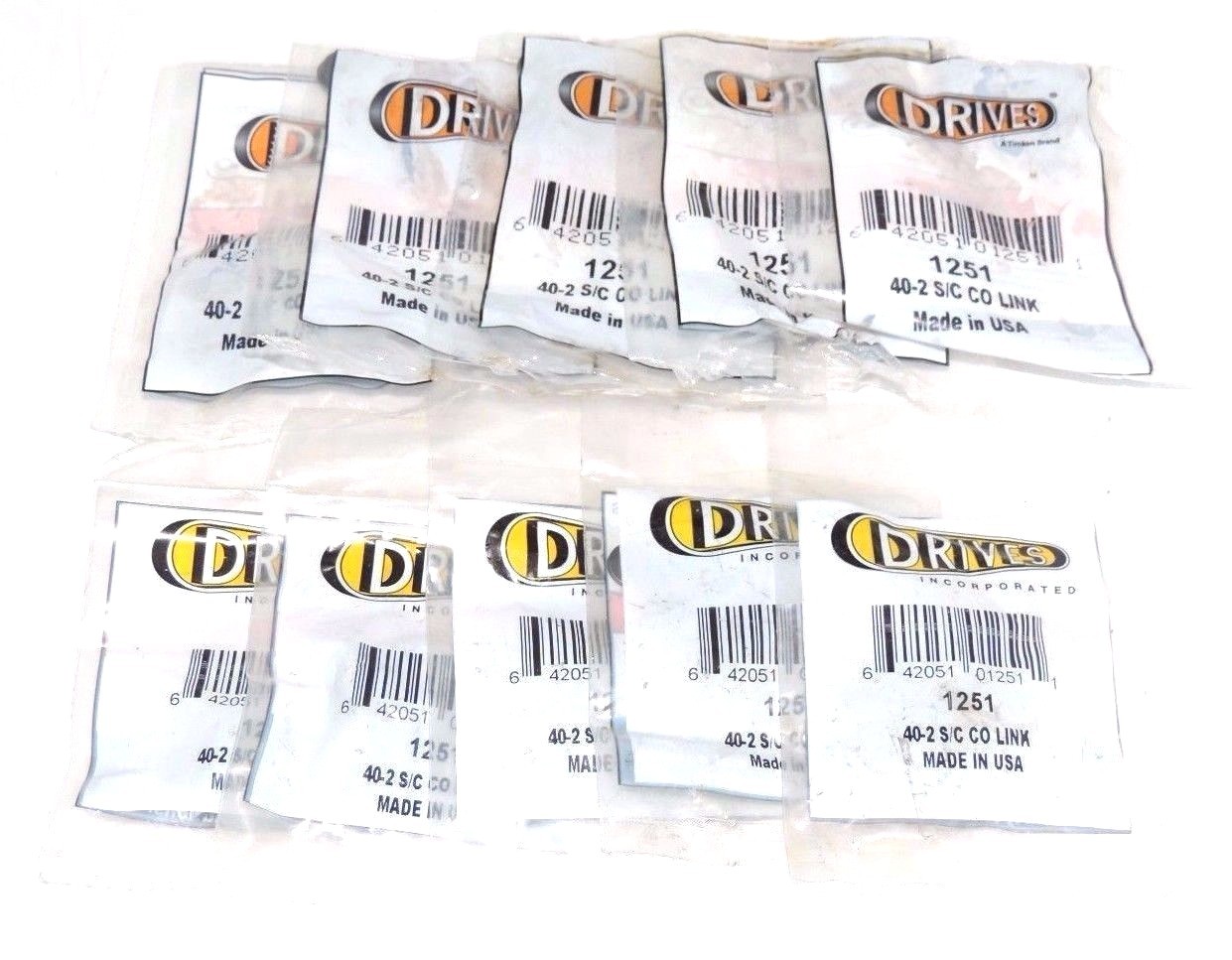 LOT OF 10 NEW TIMKEN DRIVES 1251 40-2 S/C CONNECTING LINKS