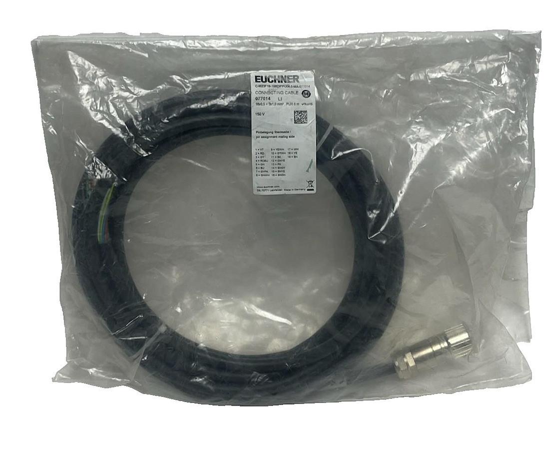 Used Euchner 077014 Connecting Cable C-M23F19-19XDIFPU06,0-MA-077014 6M - NSFS
