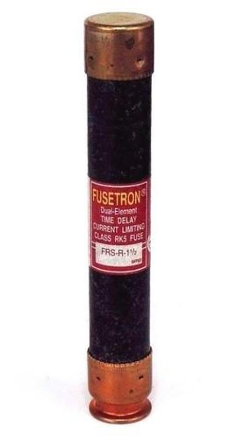 Used LOT OF 6 BUSSMANN FUSETRON FRS-R-1-1/2 DUAL ELEMENT TIME DELAY FUSES FRSR112