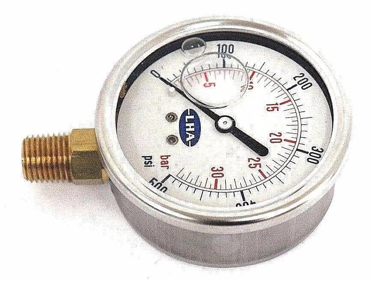 Used NIB LHA PGL-A-63-N-B-500-S GAUGE 0-500 PSI, PGLA63NB500S
