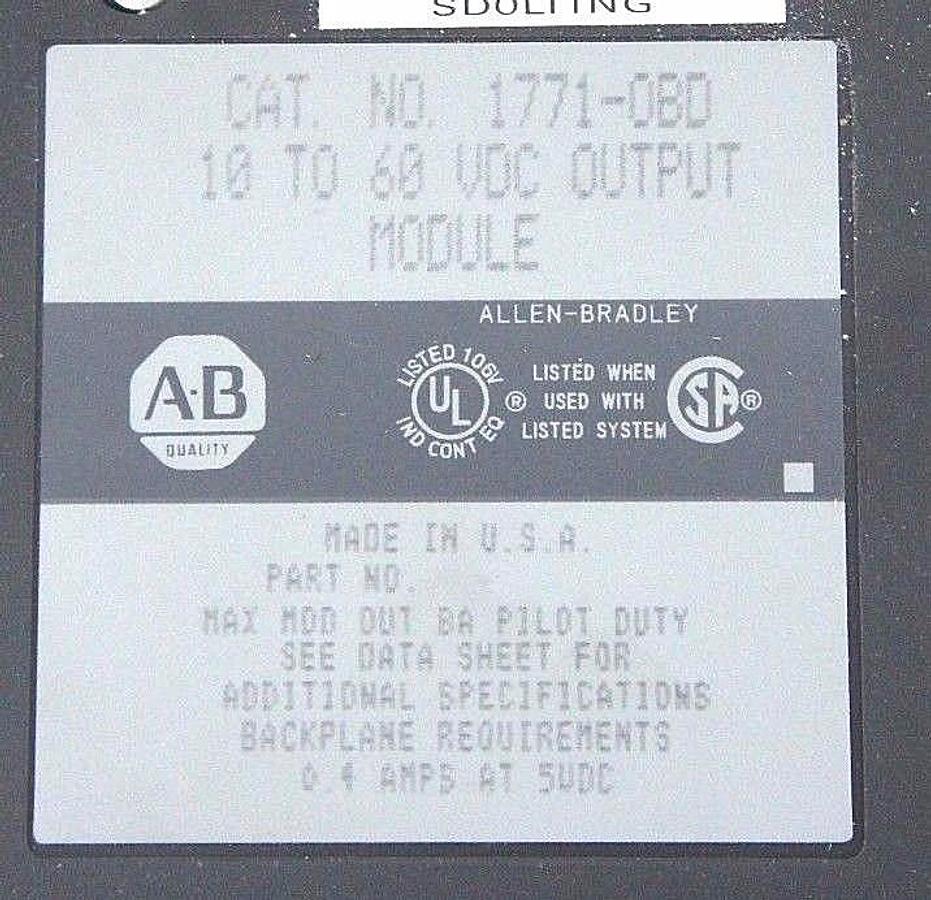 Used LOT OF 2 ALLEN BRADLEY 1771-OBD OUTPUT MODULES 10 TO 60VDC 1771OBD
