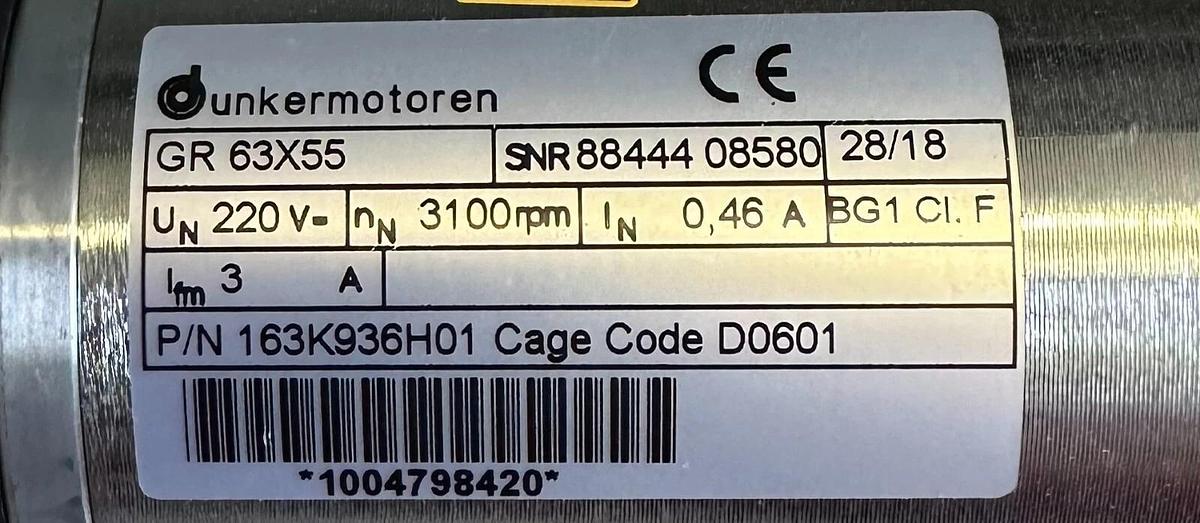 NEW DUNKERMOTOREN GR 63X55 / GR63X55 SERVO SG80K REDUCER 88711 06003 RECTIFIER