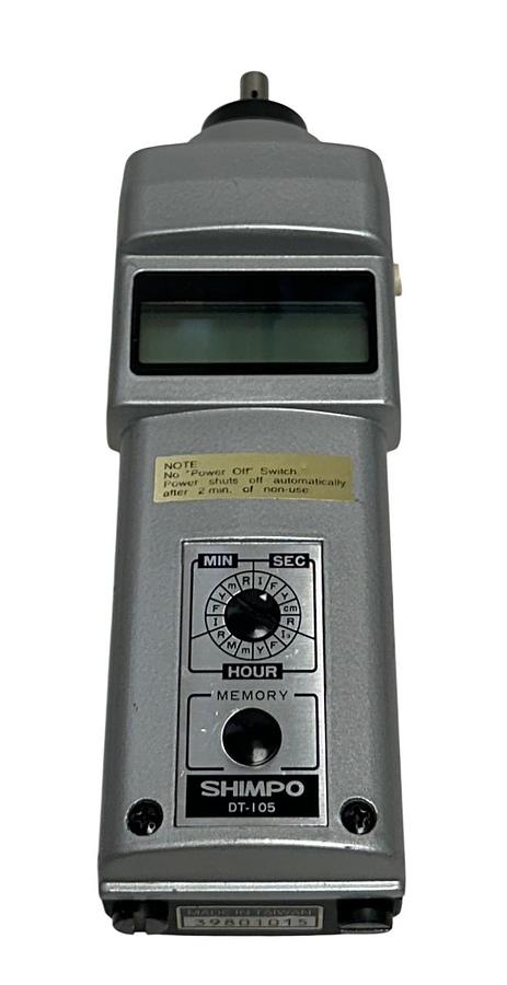 Used SHIMPO DT-105 / DT105 HANDHELD DIGITAL TACHOMETER TOOL ONLY MIN/SEC USNP