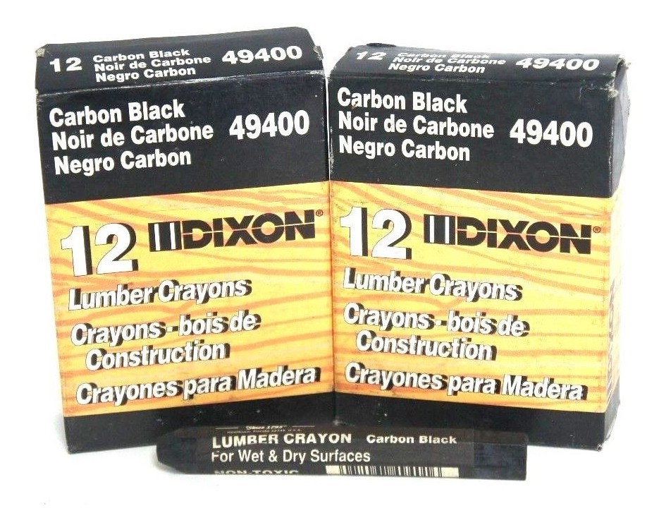 Used LOT OF 24 DIXON 49400 CARBON BLACK LUMBER CRAYONS (2 BOXES OF 12)