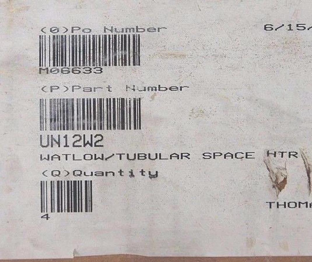 BOX OF 4 NEW WATLOW RBN28K10B-2 TUBULAR SPACE HEATER S3F07, 240V, 250W