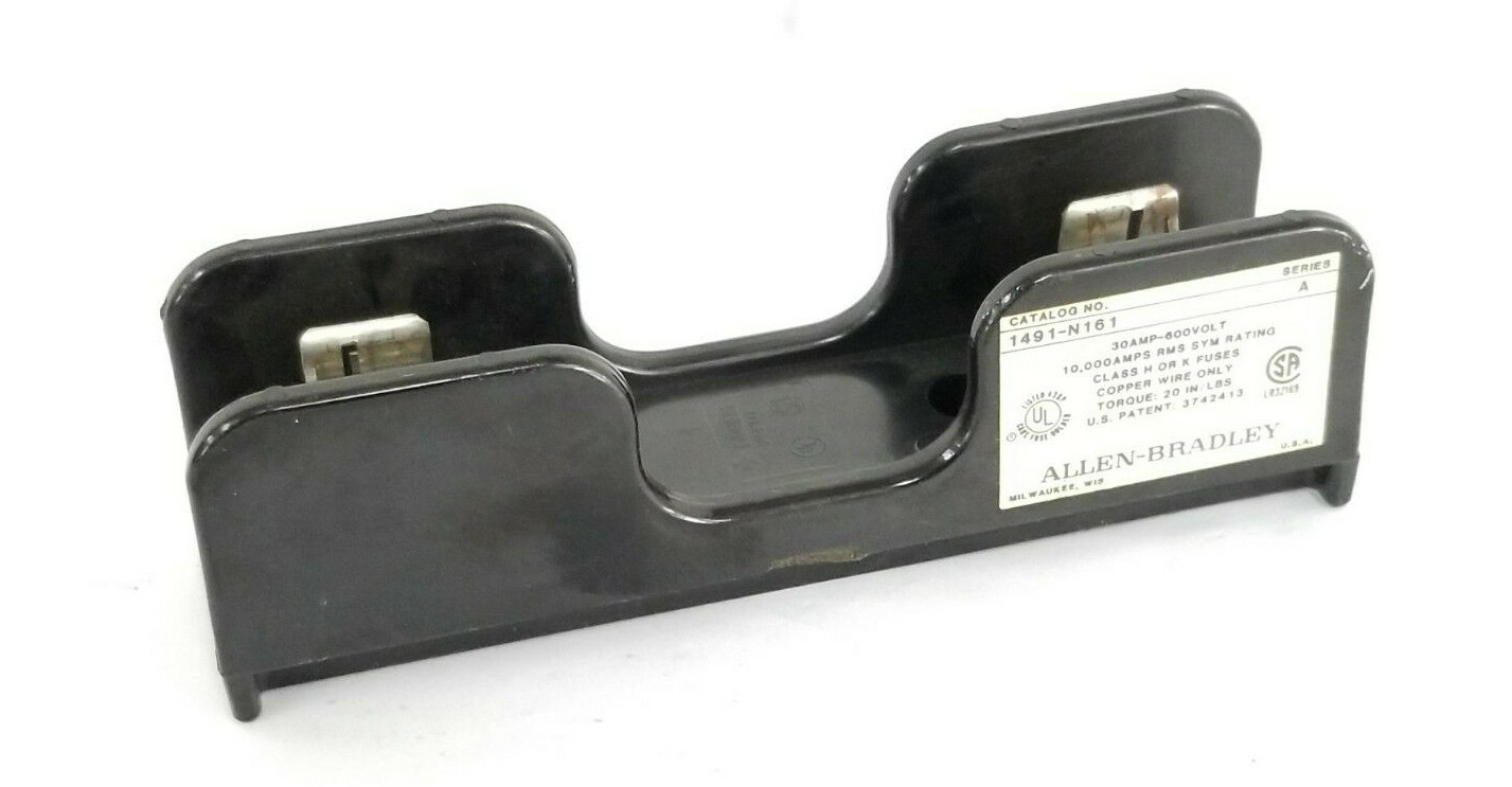 Used ALLEN BRADLEY 1491-N161 FUSE BLOCK, SER. A, 1P, 30A, 600V, 1491N161