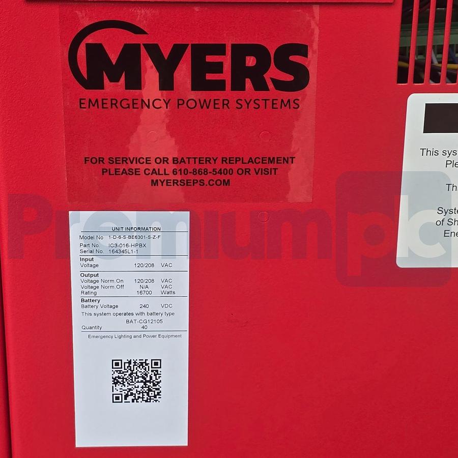 Used Myers EPS IC3-016-HPBX Illuminator CIII Inverter 3Ph 16.7kW 1-D-6-S-BE6301-S-Z-F