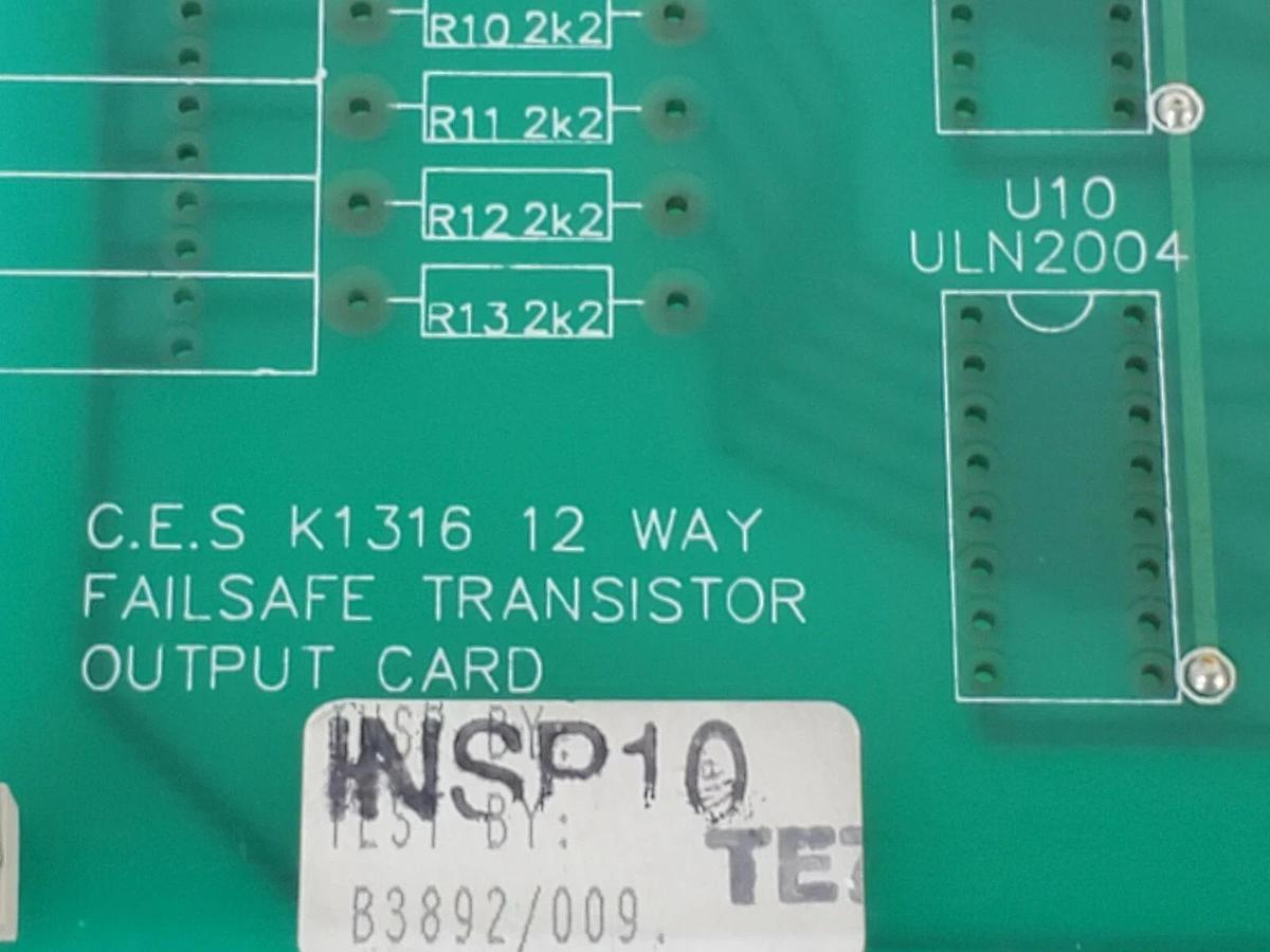 Used CONTROL EQUIPMENT K1316 12 WAY FAILSAFE TRANSISTOR OUTPUT CARD