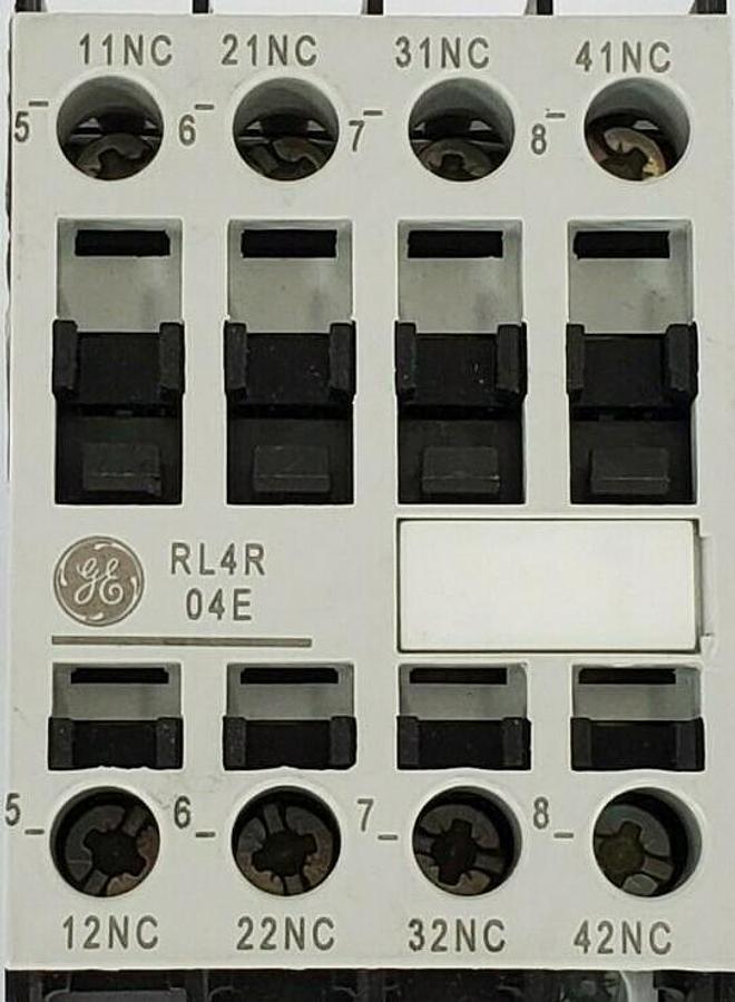 Used NEW GENERAL ELECTRIC RL4RD004T RELAY 4NC 20AMP 24VDC COIL MOD. 1
