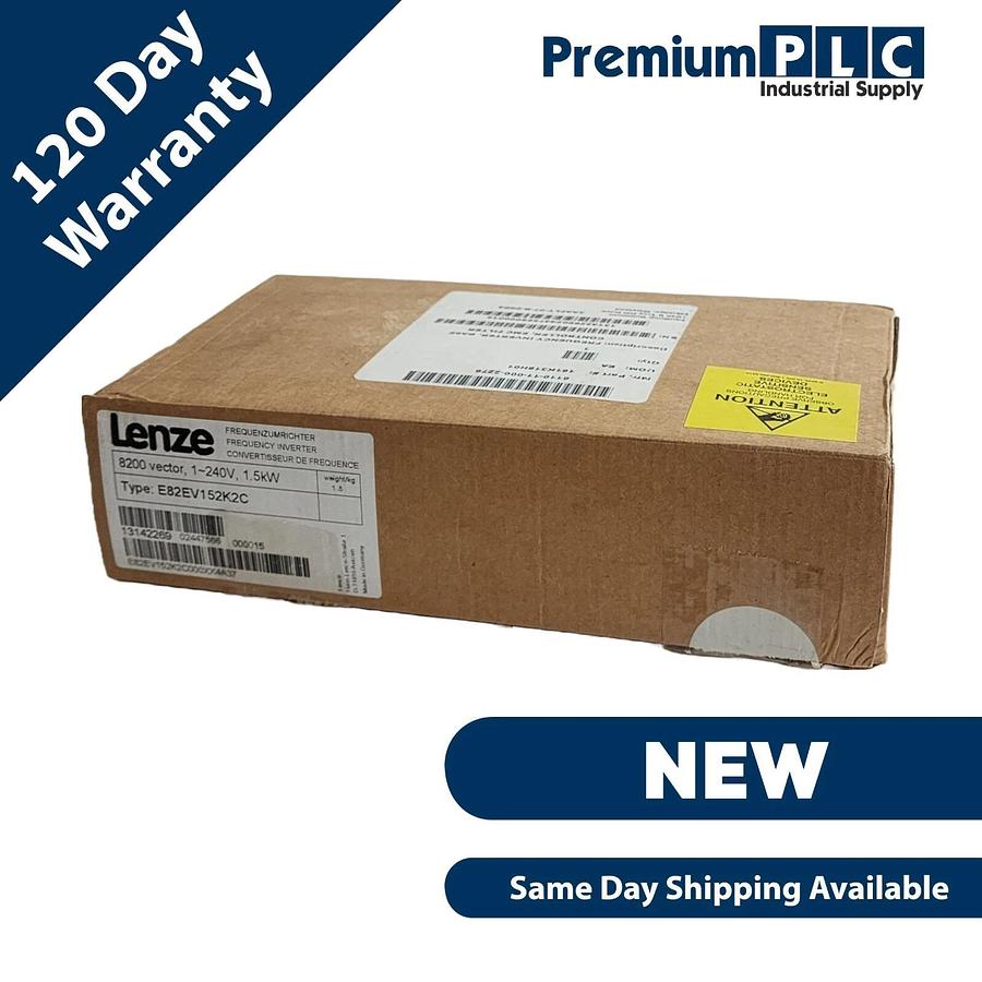 Used NEW LENZE E82EV152K2C 8200 VECTOR FREQUENCY INVERTER 1.5kW E82EV152K2C000XX4A37