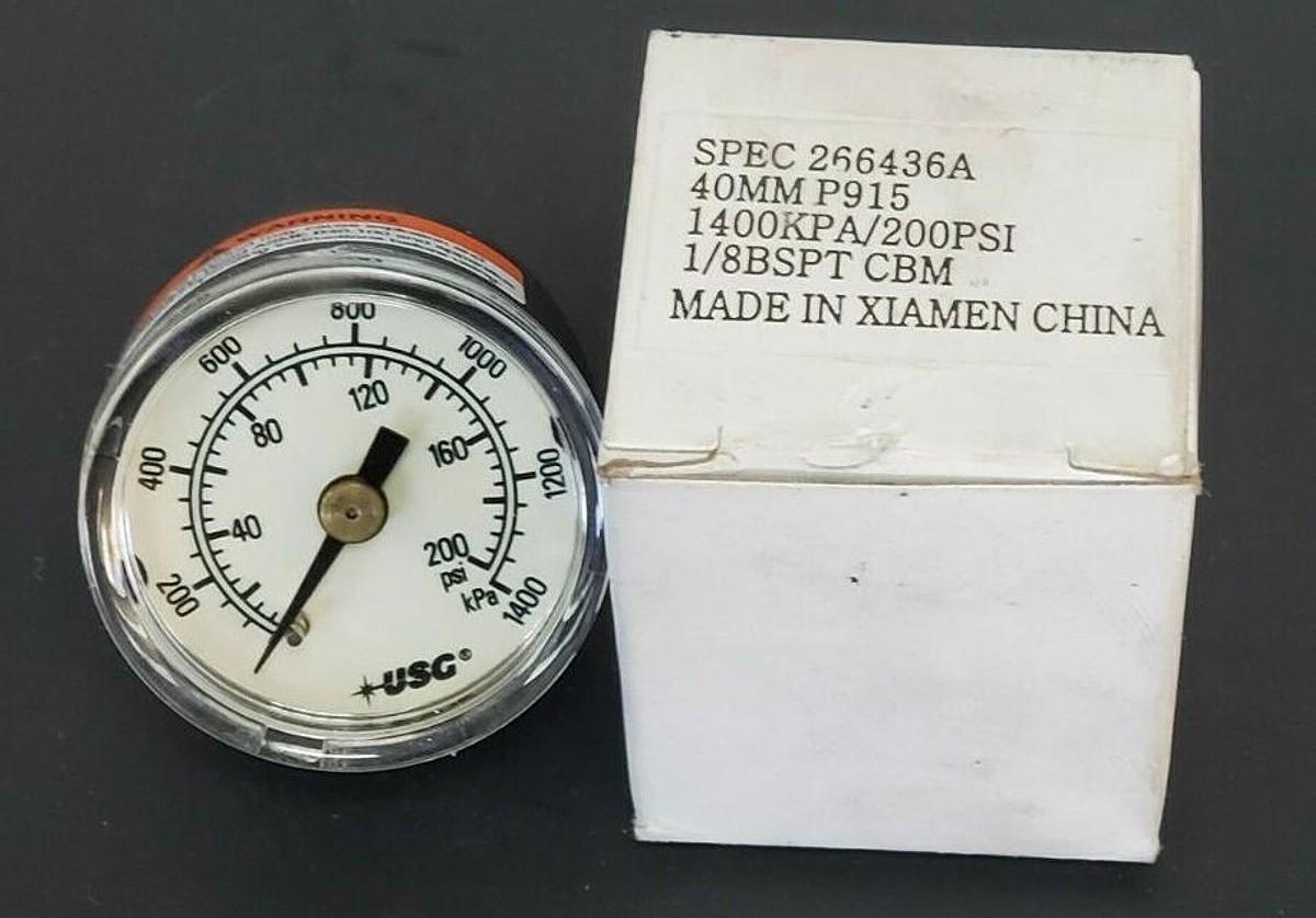 Used NIB USG SPEC 266436A GAUGE 40MM P915 1400KPA P915 1/8BSPT CBM