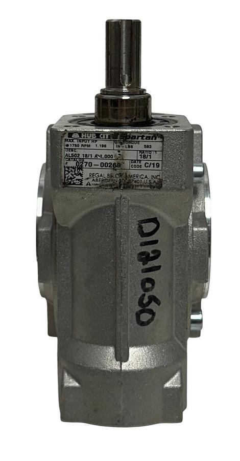 Used HUB CITY 0270-00269 / AL502 18/1 A 1.00 Spartan RIGHT ANGLE REDUCER 18:1 NSNP