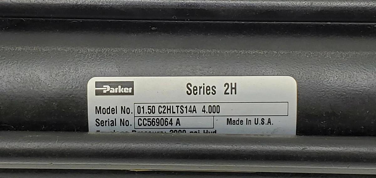 Used PARKER 01.50 C2HLTS14A 4.000 SERIES 2H PNEUMATIC CYLINDER 3000PSI 1.5" X 4"