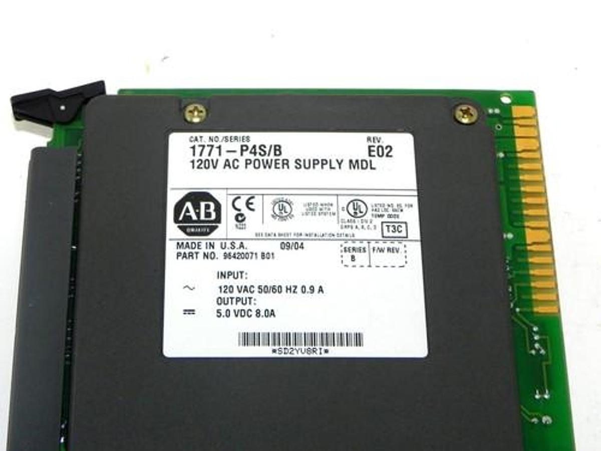 Used ALLEN BRADLEY 1771-P4S/B 120V AC POWER SUPPLY MDL 1771P4S REV. E02