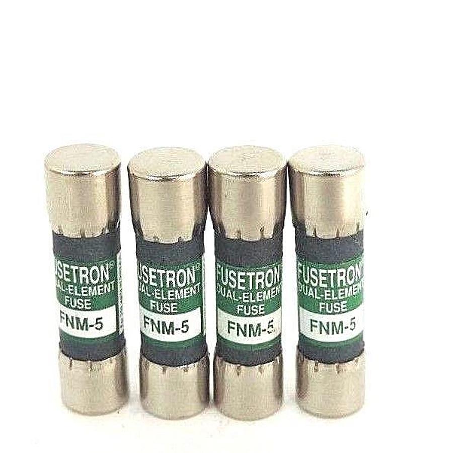 LOT OF 4 NEW COOPER BUSSMANN FNM-5 FUSETRON DUAL ELEMENT FUSES FNM5