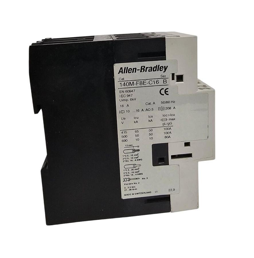 Used ALLEN BRADLEY 140M-F8E-C16 SER. B MOTOR PROTECTION CIRCUIT BREAKER 140MF8EC16