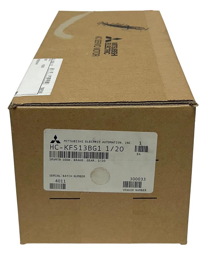 Used MITSUBISHI HC-KFS13BG1 1/20 / HCKFS13BG1 AC SERVO MOTOR W/ BRAKE K6520 1/20 NSFS