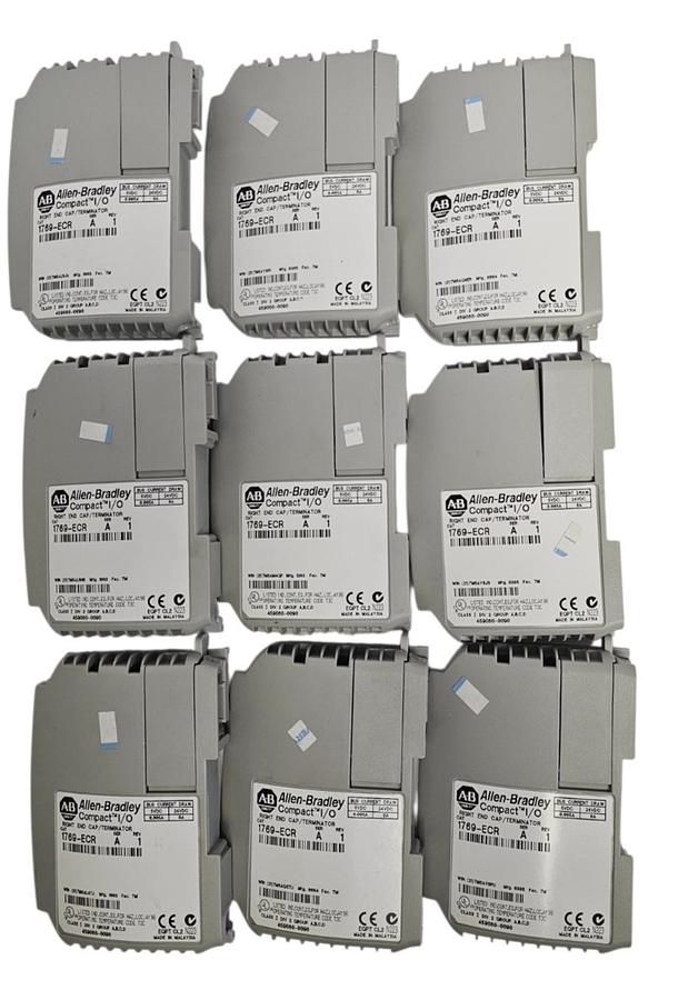 Used LOT OF 9 ALLEN BRADLEY 1769-ECR COMPACT I/O RIGHT END CAPS SER. A REV. 1
