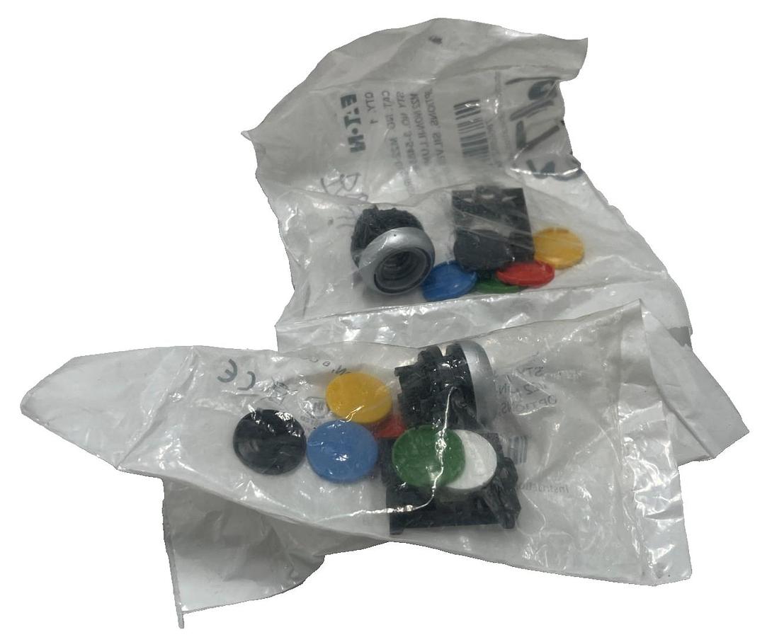 Used 2 Eaton M22-D-X-SWRGYB Pushbutton Operator 22.5mm Non-Illum Momentary MultiColor