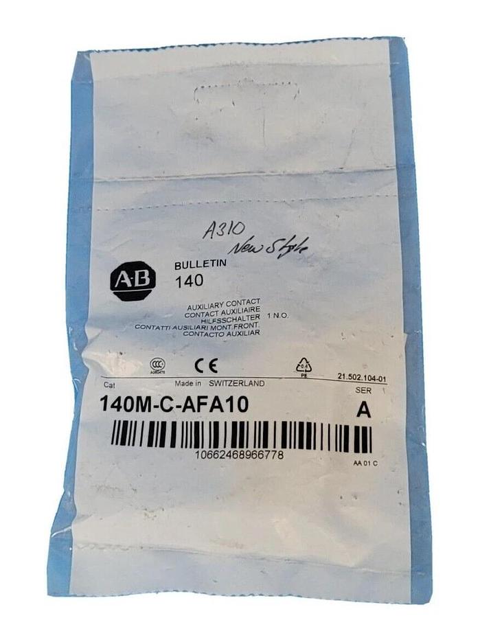 Used NEW IN BAG ALLEN BRADLEY 140M-C-AFA10 AUXILIARY CONTACT SER. A