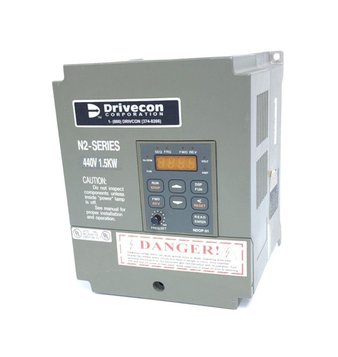 Used DRIVECON VFN2-415-F3 / VFN2415F3 N2 SERIES DRIVE 440V 1.5kW 2.9kVA