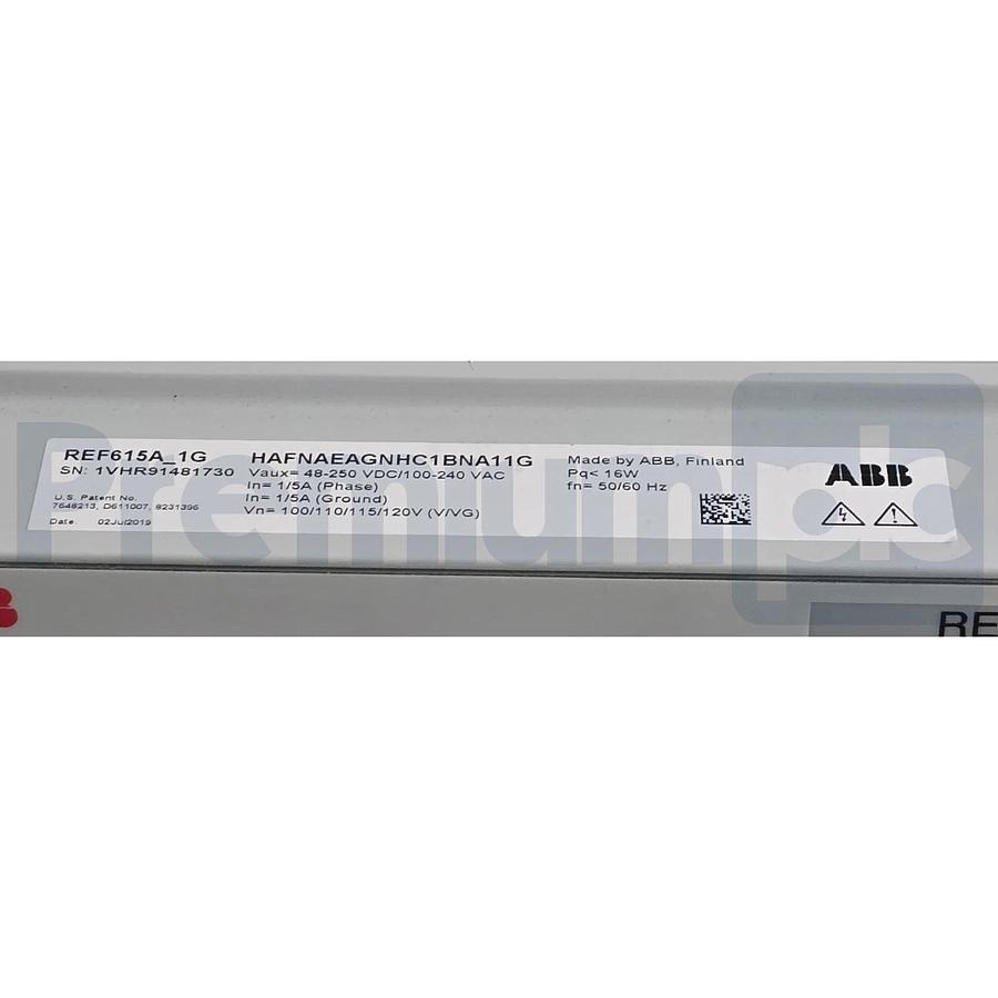 ABB REF615 REF615A_1G HAFNAEAGNHC1BNA11G FEEDER PROTECTION RELAY AIM0006 COM0037
