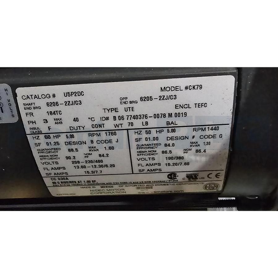 Used REGAL BROWNING OtN 3000 OTN-3583-S1-B33D-U-184TC RATIO:71 1750RPM U5P2DC REDUCER