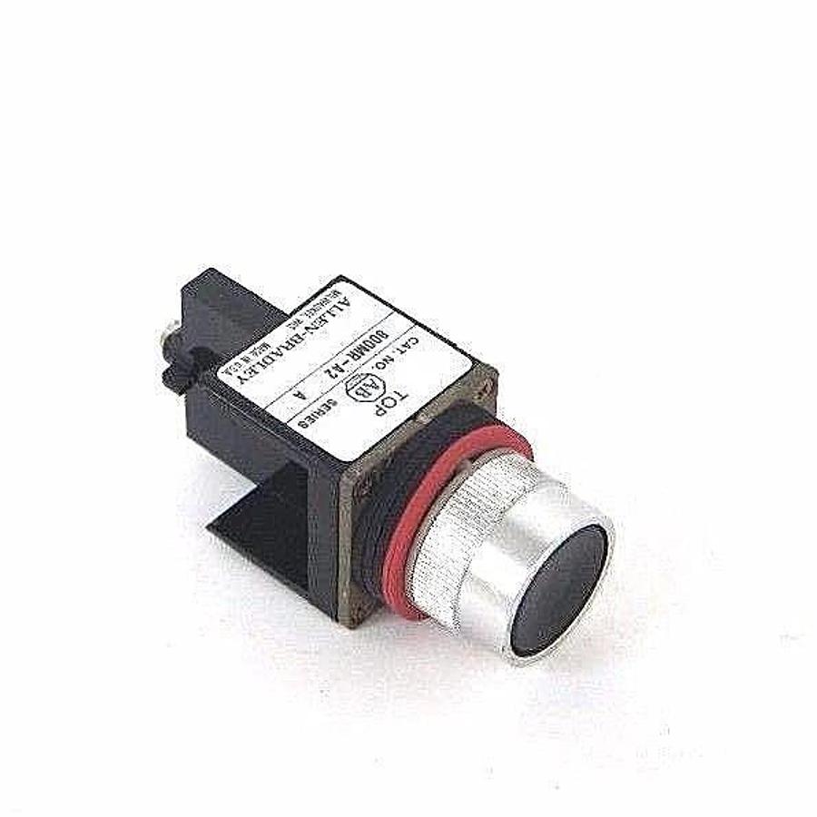 Used NIB ALLEN BRADLEY 800MR-A2AK SER. C PUSH BUTTON BLACK CAP FLUSH HEAD, 800MRA2AK