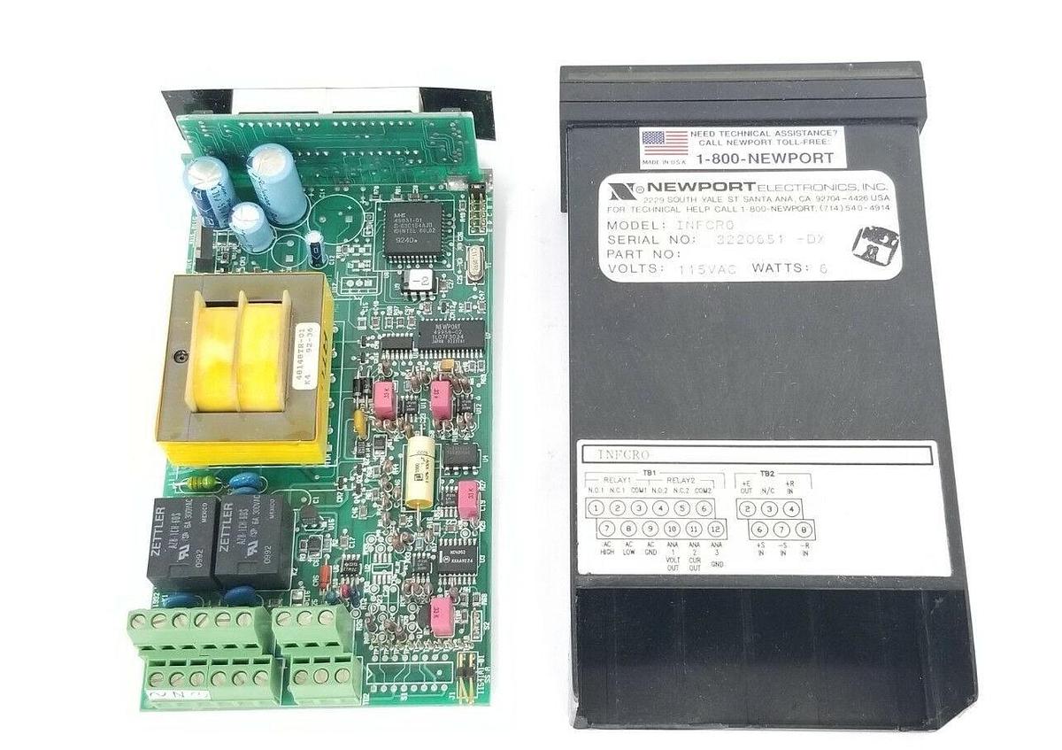 Used NEWPORT ELECTRONICS INFCR0 PANEL METER 115VAC, 6W, 11541PC-01 REV. A