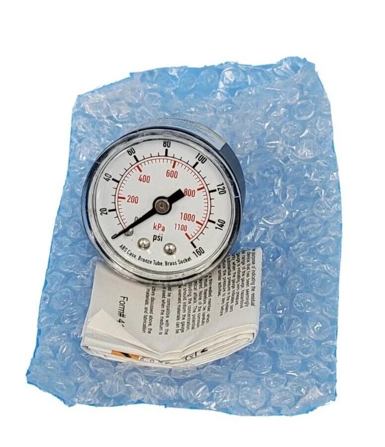 Used LOT OF 2 NIB GRAINGER 4FLZ8A PRESSURE GAUGES 0-160 PSI 1.5 FACE 1/8 NPT