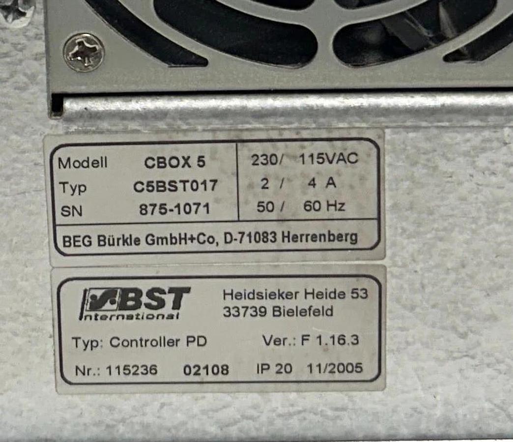 Used BST CBOX 5 / C5BST017 / 115236 / CONTROLLER PD 115/230VAC IP20 50/60Hz USNP