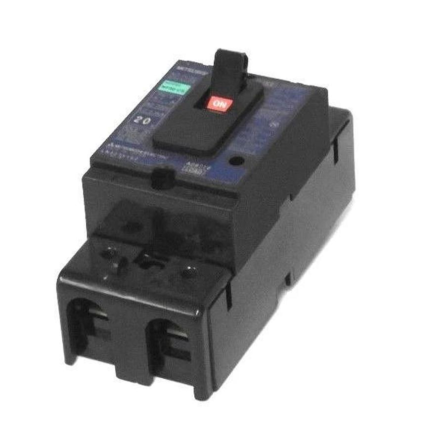 Used MITSUBISHI NF30-CS-2P-20A CIRCUIT BREAKER 2 POLE 500VAC 50-60HZ MODEL NF30-CS