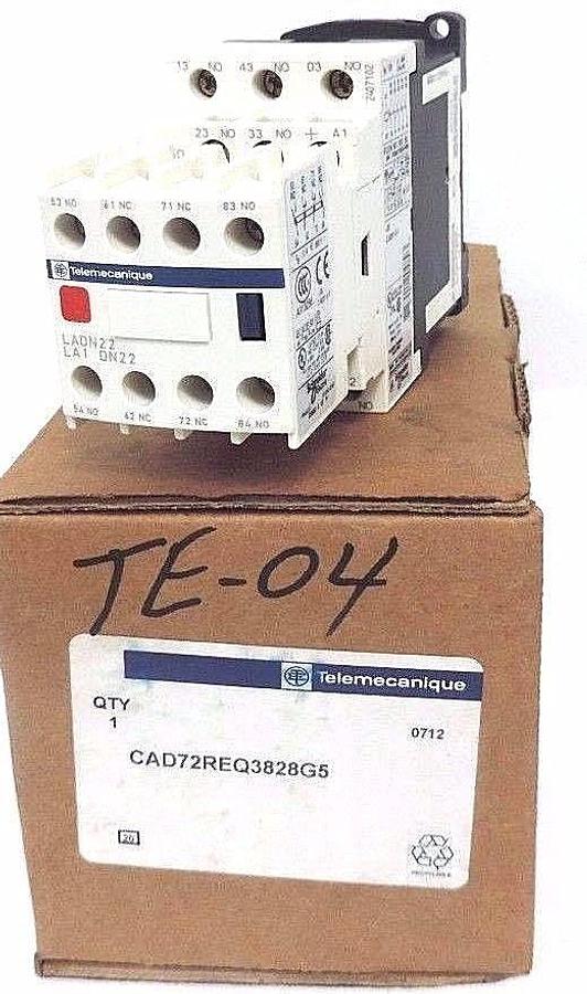 Used NIB TELEMECANIQUE CAD72REQ3828G5 CONTROL RELAY 600 VAC, 10 AMP