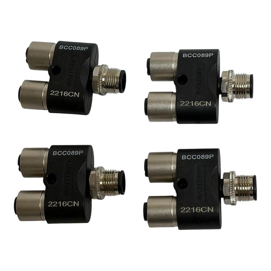 Used LOT OF 6 Balluff M12 T-Splitter Connector BCC089P BCC0AEZ Y-Adapter 5-Pin