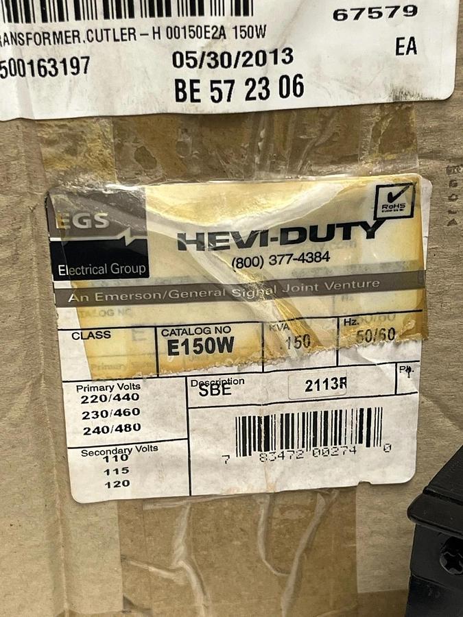 SOLA HEVI-DUTY E150W Transformer | 150VA | W/ 30322R-SHD Fuse Holder, NSMP