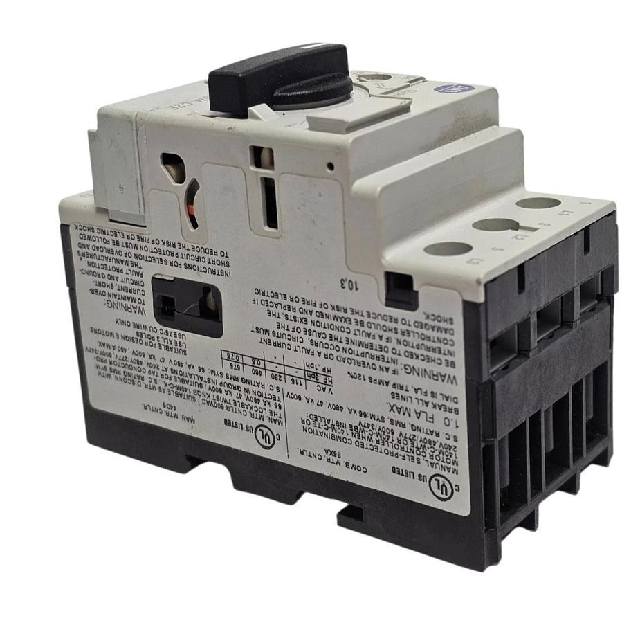 Used ALLEN BRADLEY 140M-C2E-B10 SER. C MOTOR PROTECTION CIRCUIT BREAKER 140MC2EB10