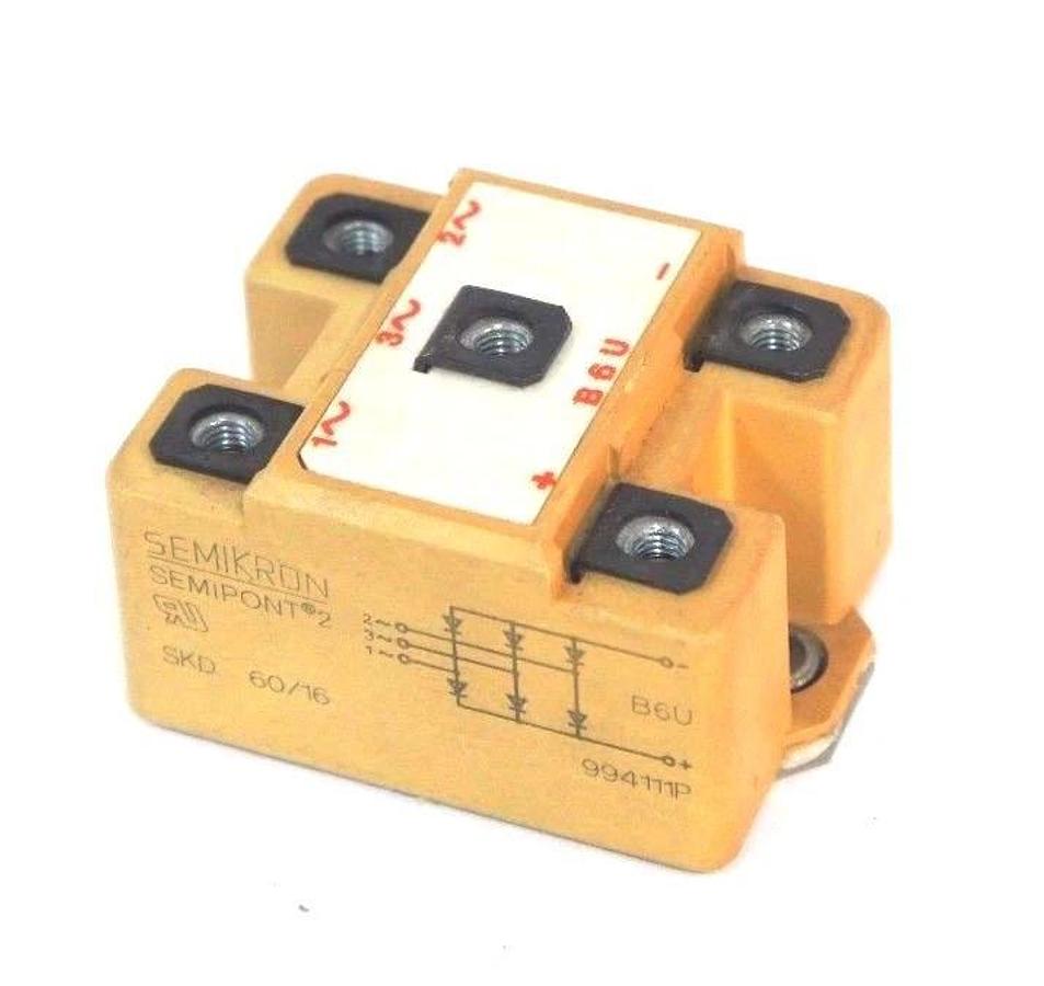 Used SEMIKRON SEMIPOINT SKD 60/16 BRIDGE RECTIFIER