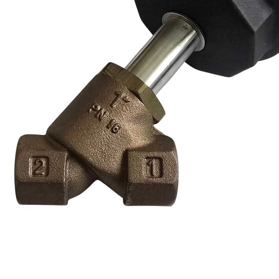 ASCO 8290A011 Angle Body Aux. Piloted Piston Valve 1" NPT Bronze 2/2 NC NSNP