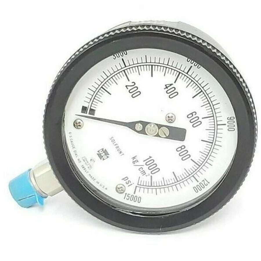 Used USG U.S. GAUGE DIAL NO. 33003 SOLFRUNT PRESSURE GAUGE, 0-60PSI