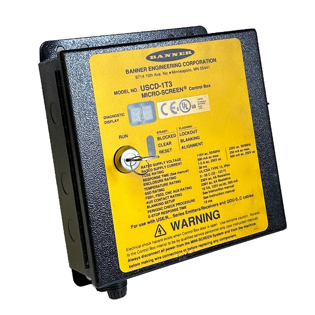 Used BANNER USCD-1T3 / USCD1T3 MICRO-SCREEN CONTROL BOX MSA-RM-2 MSA-PSD-1 50/60Hz