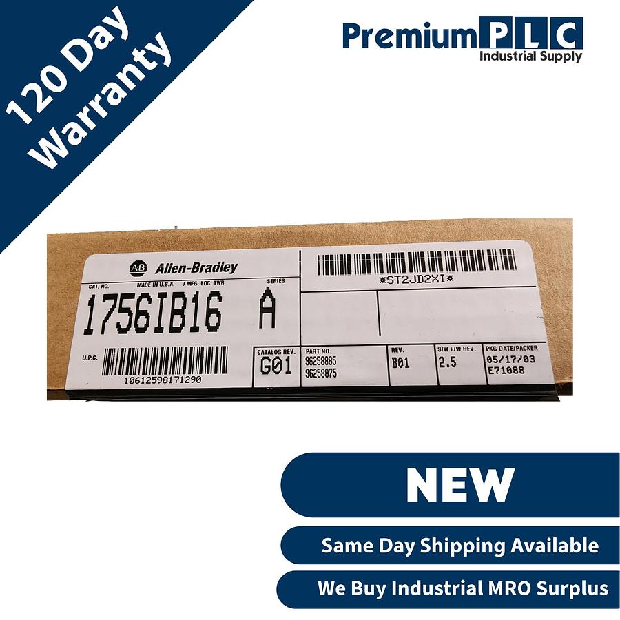 Used NEW ALLEN BRADLEY 1756-IB16 /A ControlLogix 16-PT DIGITAL INPUT MODULE F/W 2.5