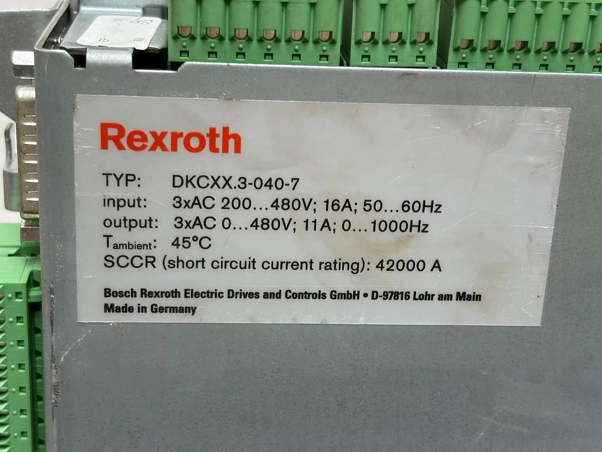 Used Rexroth Indramat DKCXX.3-040-7 EcoDrive Servo Drive FWA-ECODR3-FGP-03VRS-MS