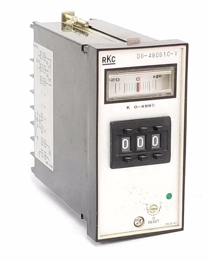 Used RKC DB-480B1C-V TEMPERATURE CONTROLLER 0-499 DEG. C, 110-220V, DB480B1CV