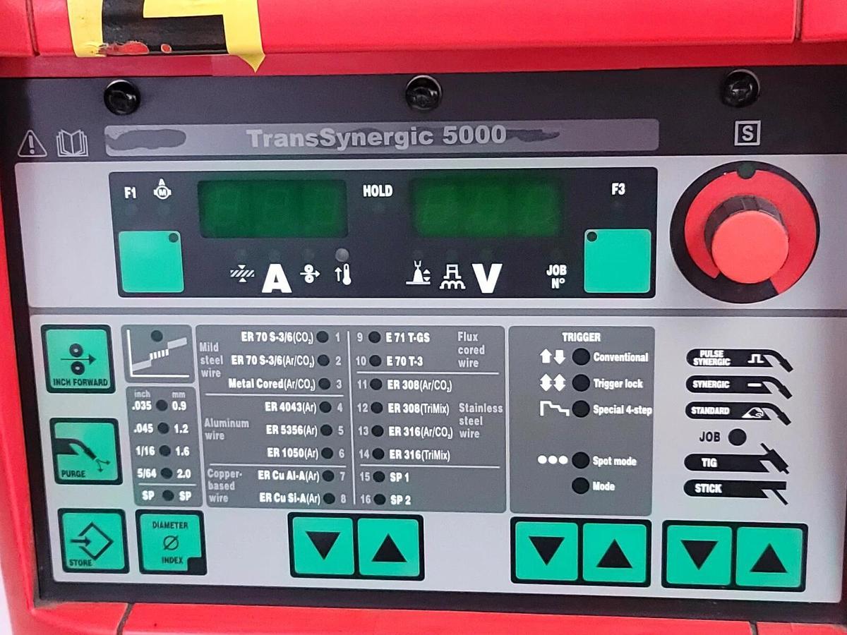 Used FRONIUS TRANSSYNERGIC 5000 C 460V ART NO. 4,075,098,801 WELDER 4,045,990