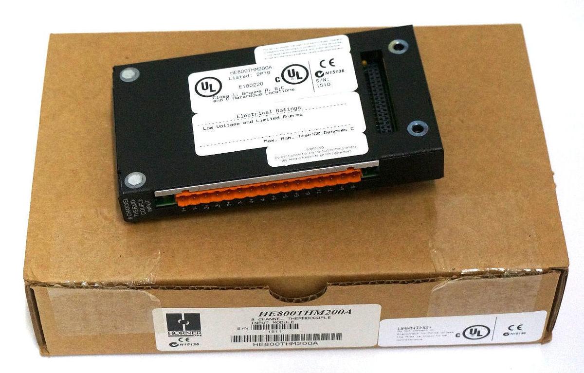 Used HORNER ELECTRIC HE800THM200A 8 CHANNEL THERMOCOUPLE INPUT MODULE HE800THM200