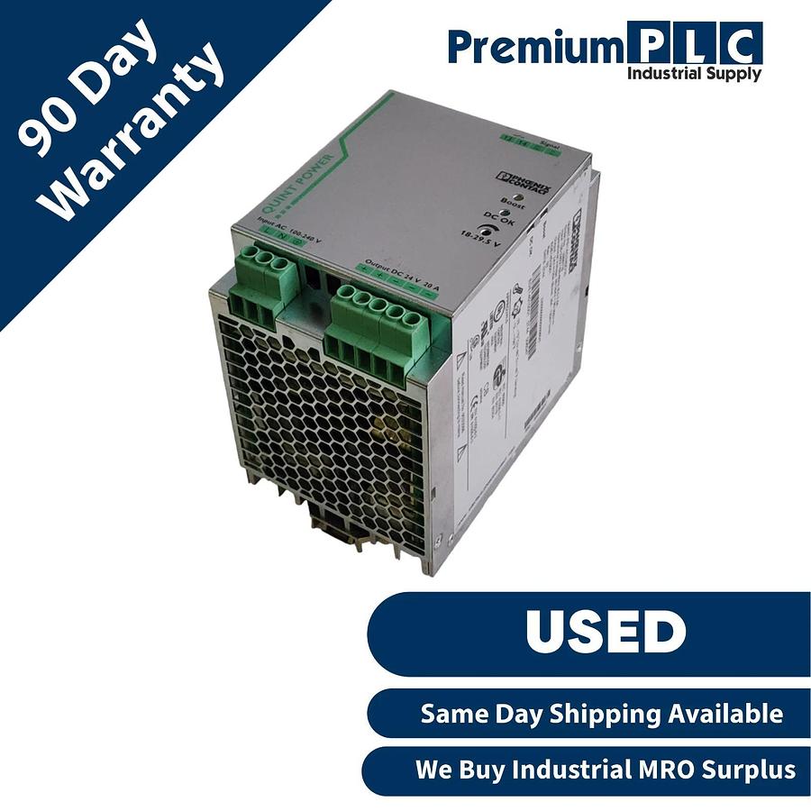 Used USED PHOENIX CONTACT QUINT-PS/1AC/24DC/20 POWER SUPPLY UNIT 24VDC/20A 2866776