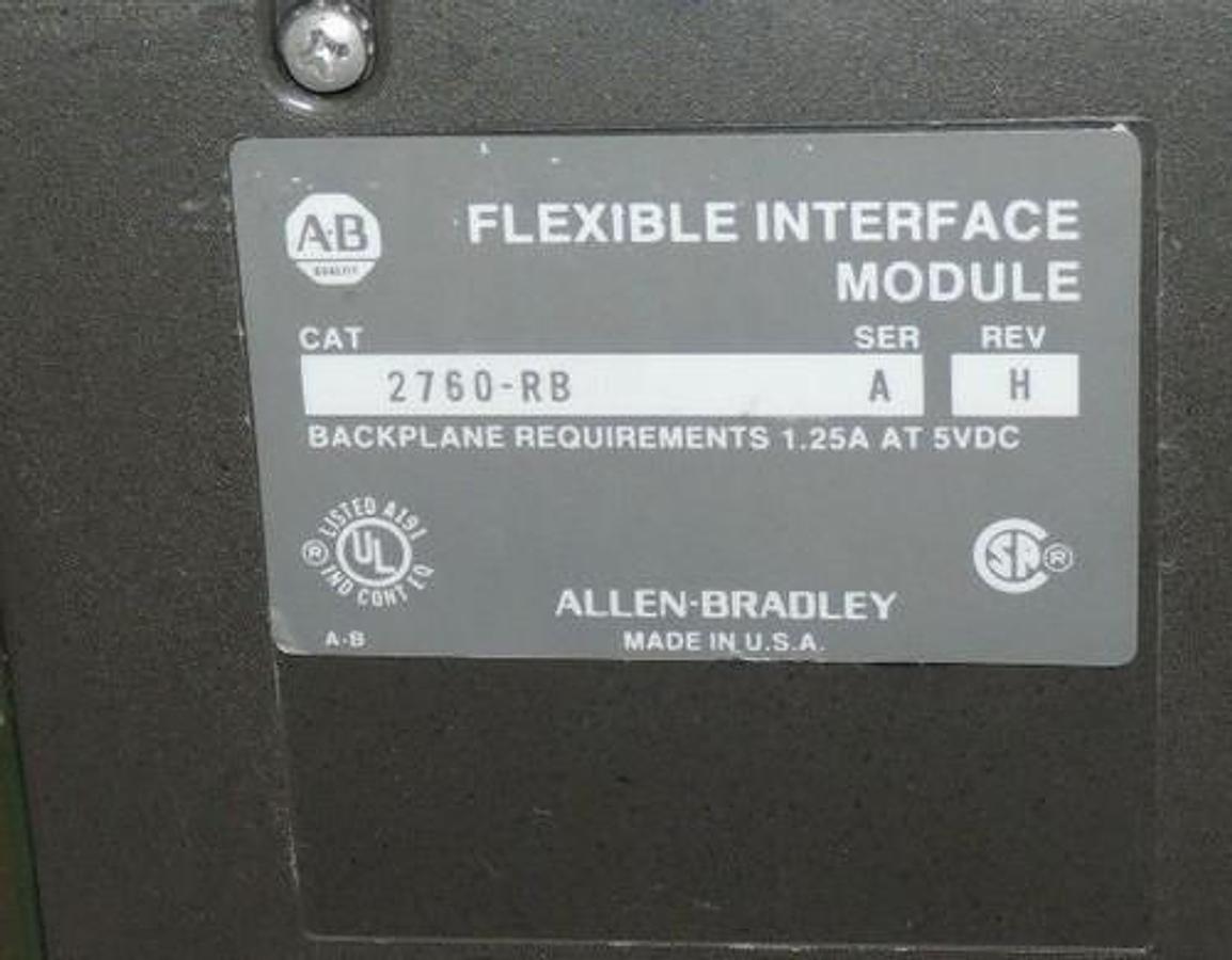 Used ALLEN BRADLEY 2760-RB FLEXIBLE INTERFACE MODULE SER. A REV. H W/ 2760-SFC1
