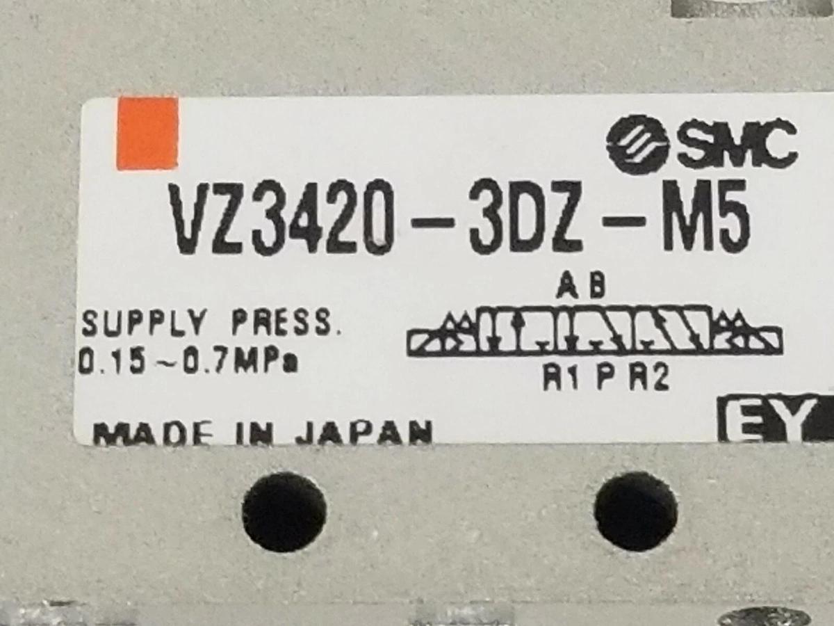 Used SMC VZ3420-3DZ-M5 SOLENOID VALVE 0.15~0.7MPa, 110V AC 50/60HZ COILS